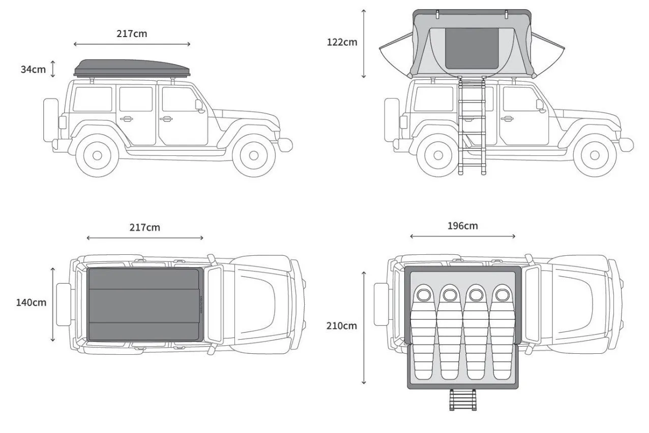 iKamper - Skycamp DLX- Roof Top Tent - sleeps 4 people