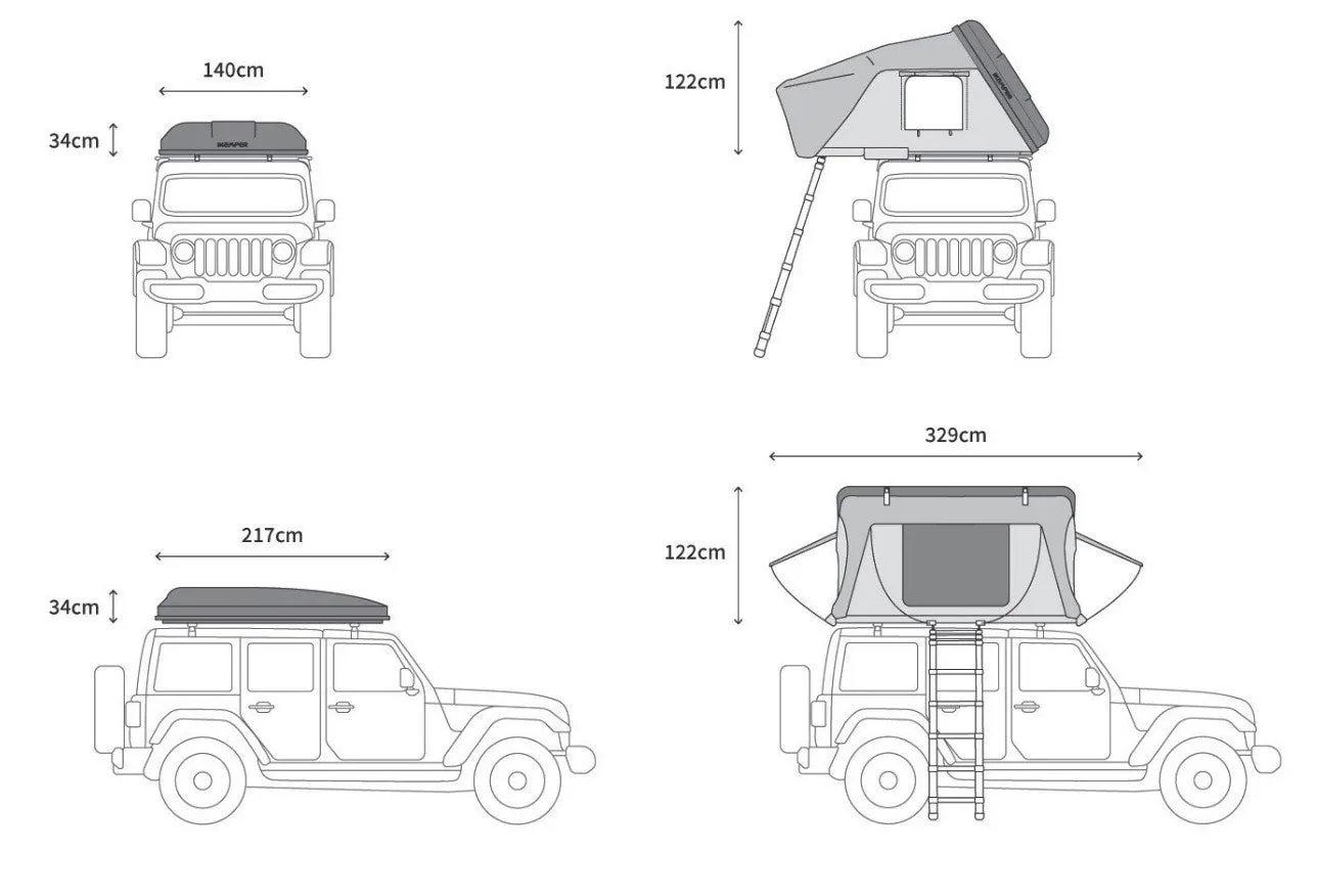 iKamper - Skycamp DLX- Roof Top Tent - sleeps 4 people