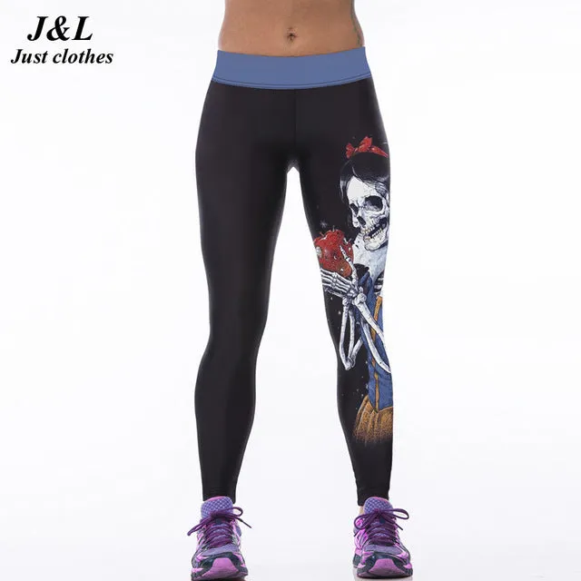 J&L Hot Sales! 3D Print Sporting Leggings Women Skull Girl Birds Printed Fitness Leggings 22 Styles Workout Clothes For Women