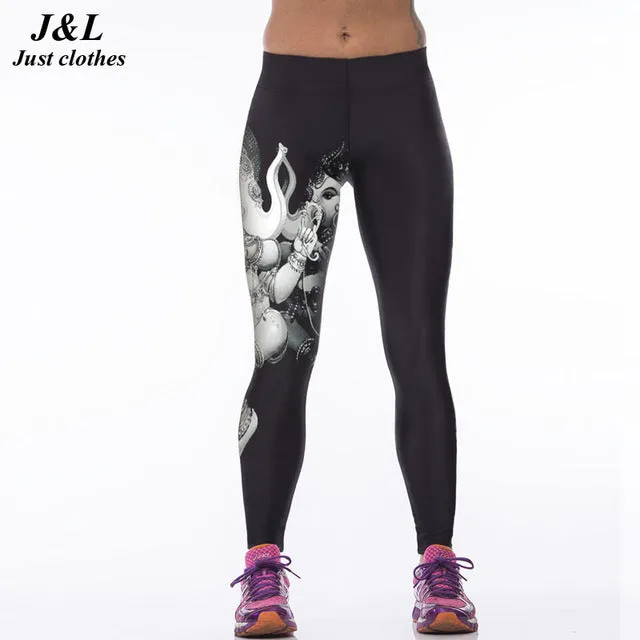 J&L Hot Sales! 3D Print Sporting Leggings Women Skull Girl Birds Printed Fitness Leggings 22 Styles Workout Clothes For Women