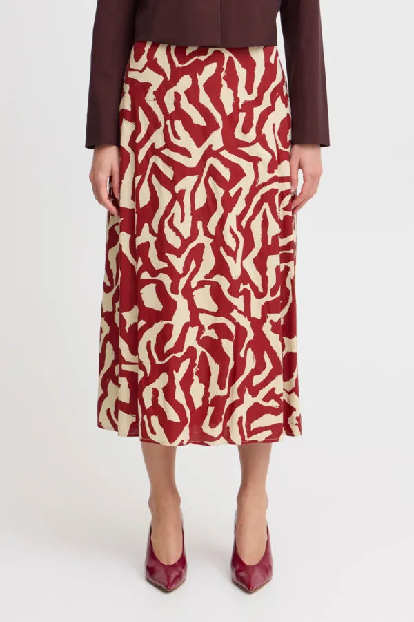 Josa Midi Skirt - Pomegranate