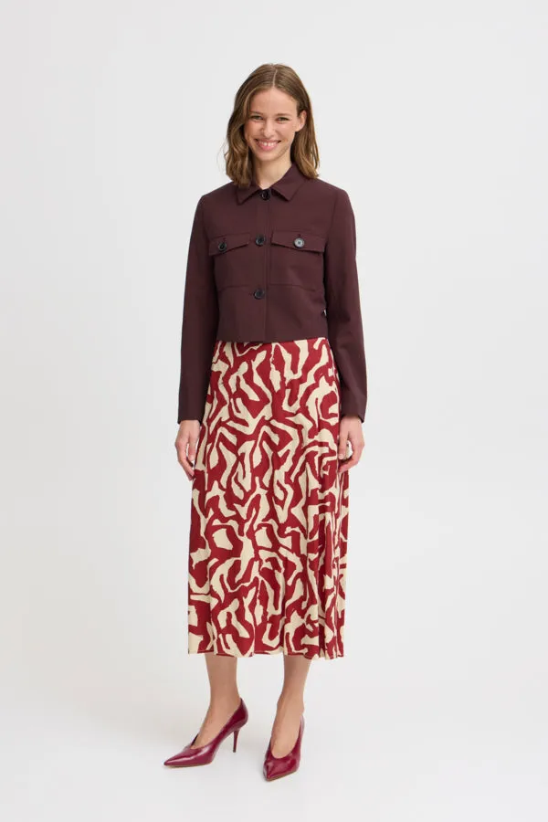 Josa Midi Skirt - Pomegranate