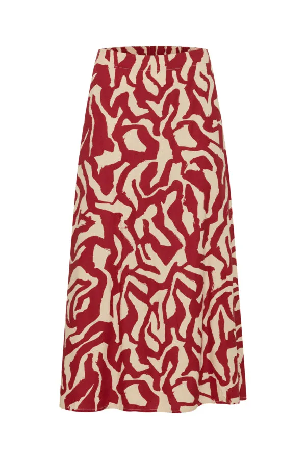 Josa Midi Skirt - Pomegranate