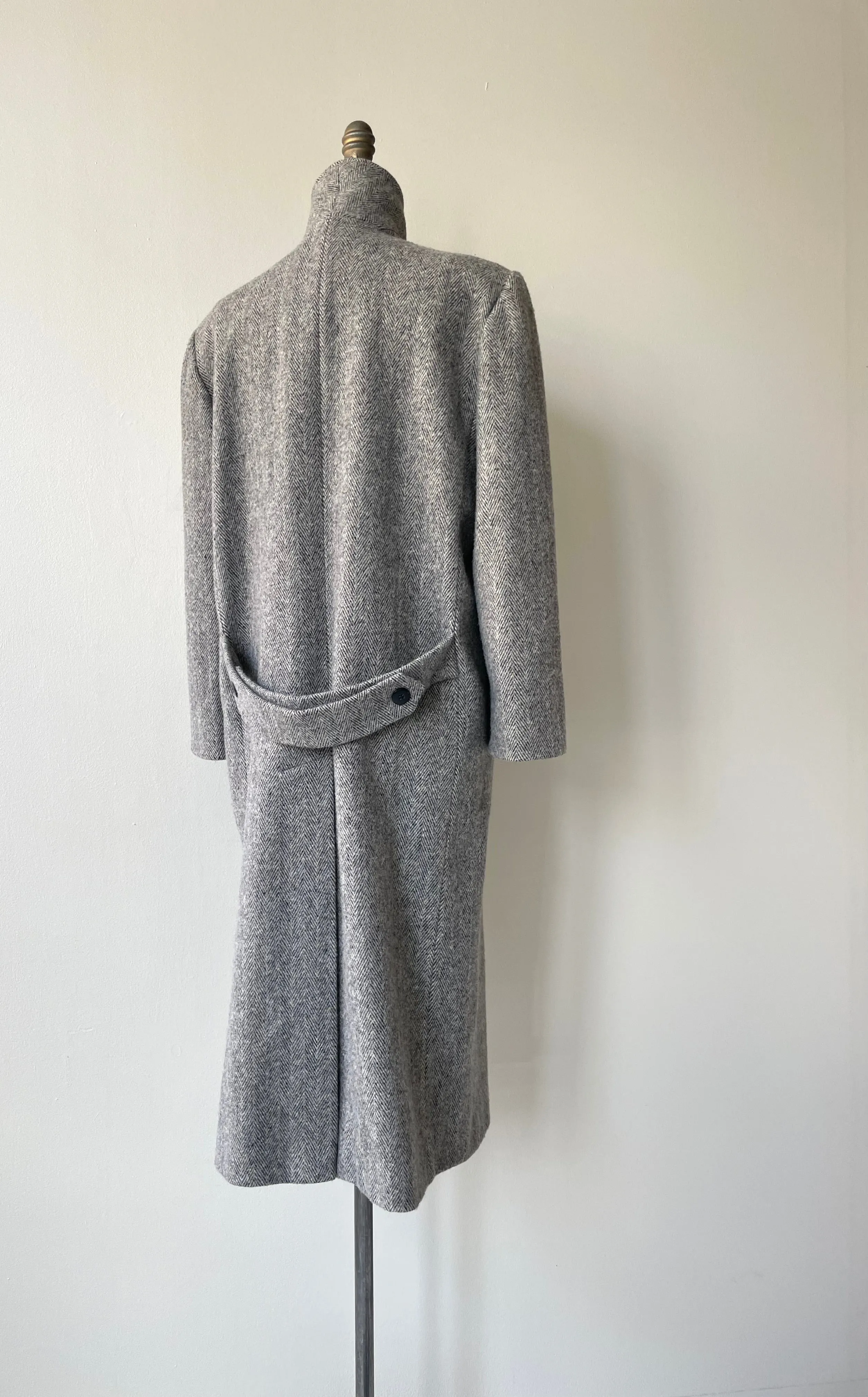 Klein Herringbone Wool Coat