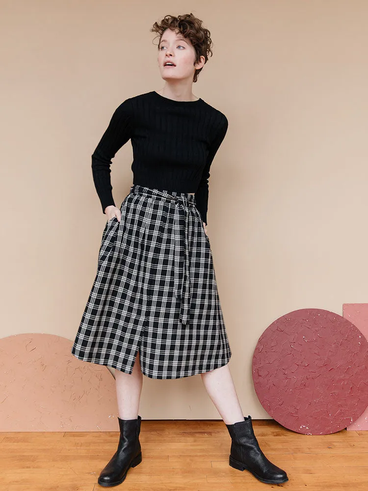 Laci Skirt - Black Plaid