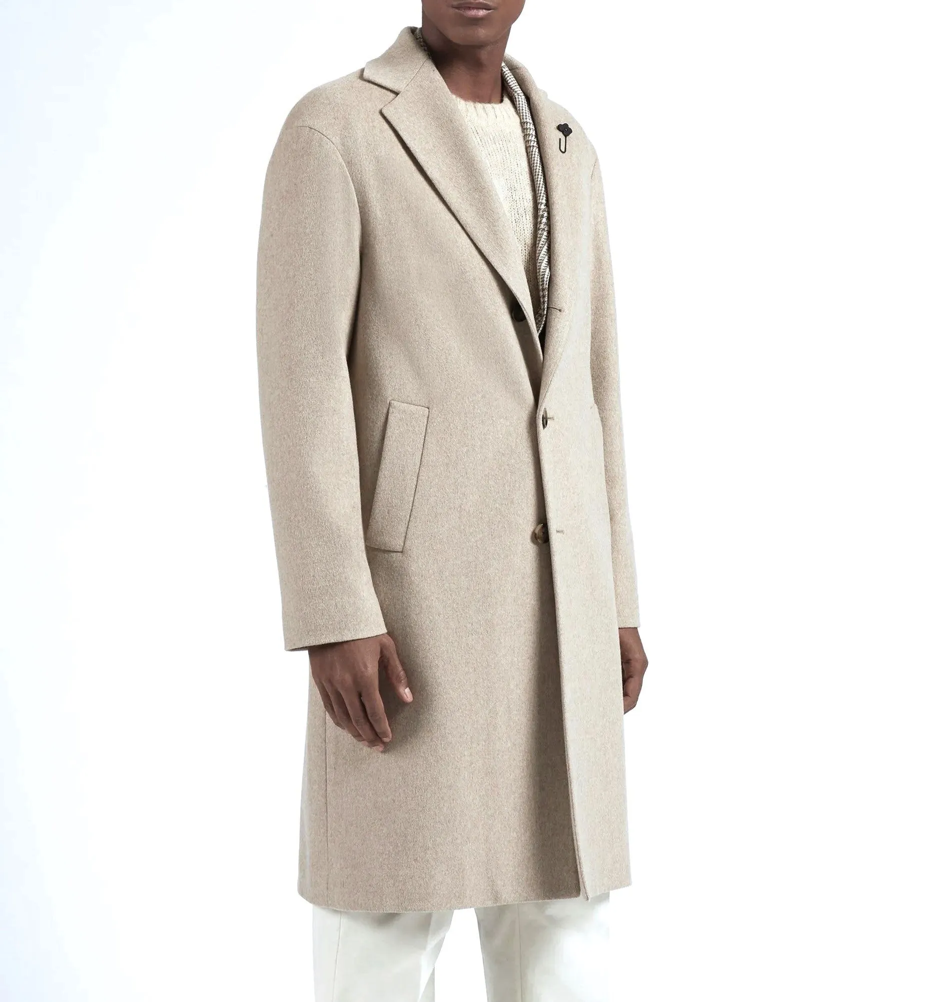 Lardini Soft Brushed Wool Overcoat