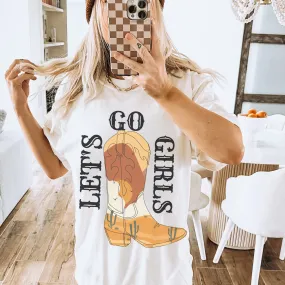 Let's Go Girls Comfort Colors® T-Shirt, T-Shirt Dress, Retro Desert Cowboy Boot, Oversized print, Spring or Summer T-Shirt