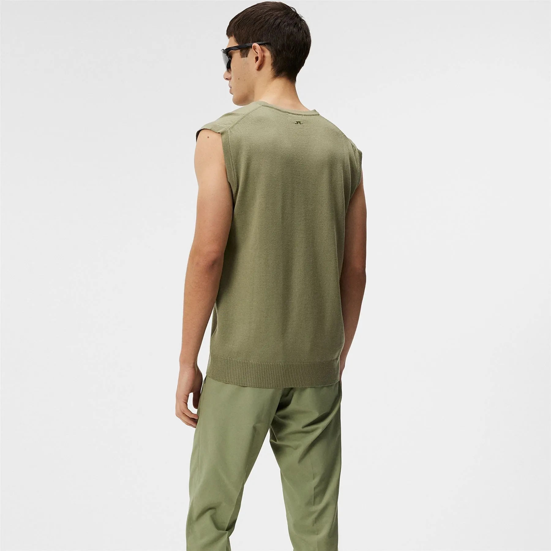 Liam Tour Merino Knitted Vest Oil Green - SS24