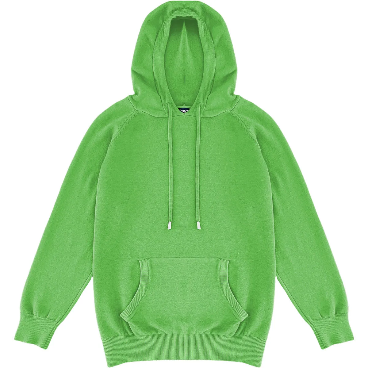 Light Lime Green Mens Knit Pullover Hoodie Sweater