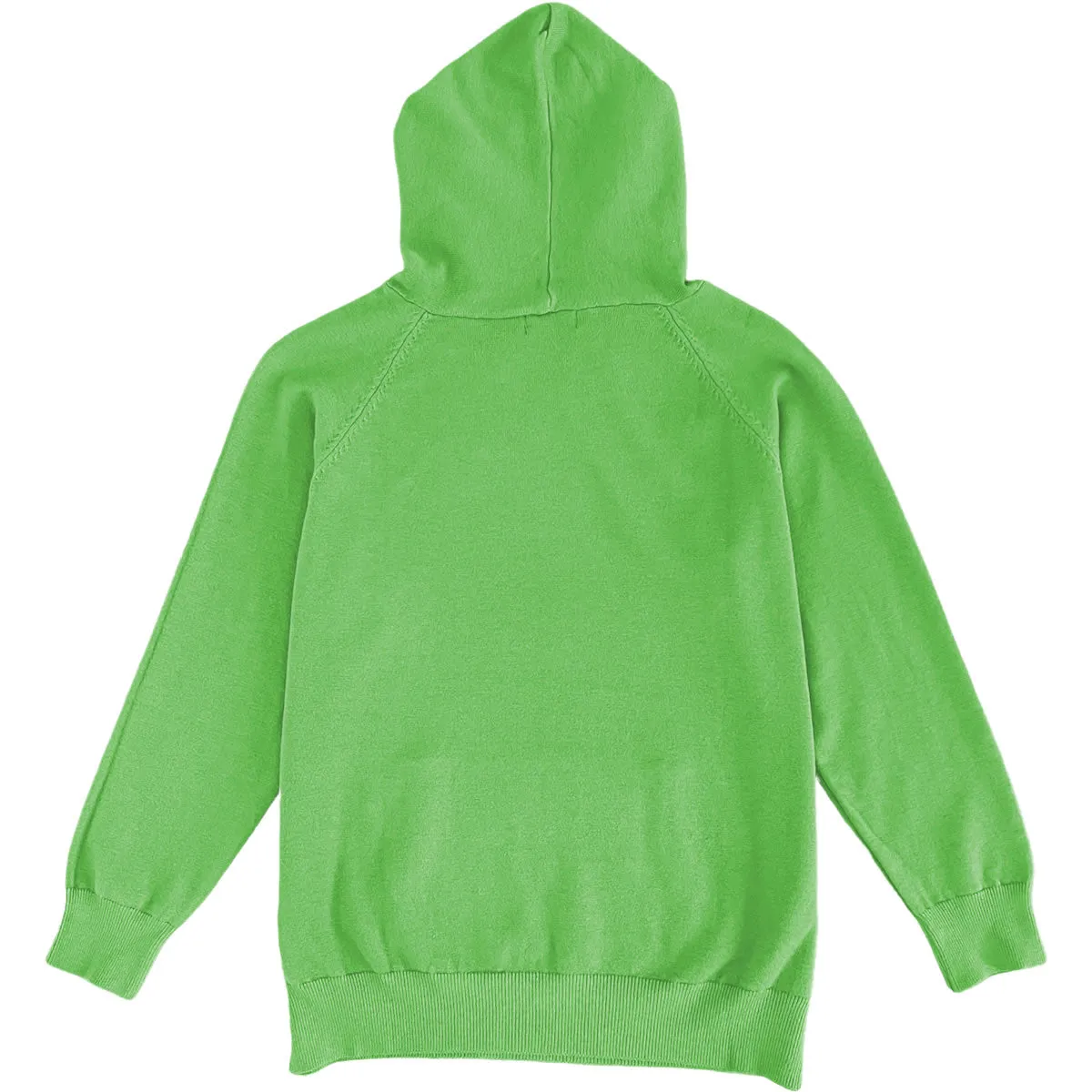 Light Lime Green Mens Knit Pullover Hoodie Sweater