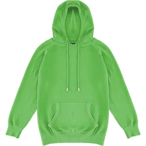 Light Lime Green Mens Knit Pullover Hoodie Sweater