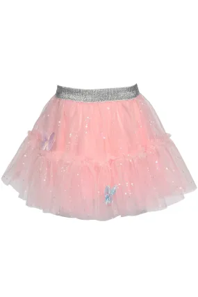 Little Girl’s Sparkly 3D Butterfly Tutu Mesh Skirt