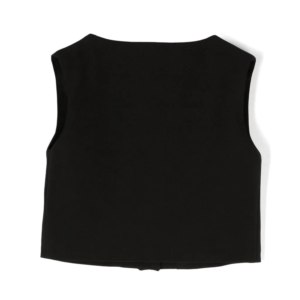 Logo Embroidered Cropped Waistcoat