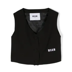 Logo Embroidered Cropped Waistcoat