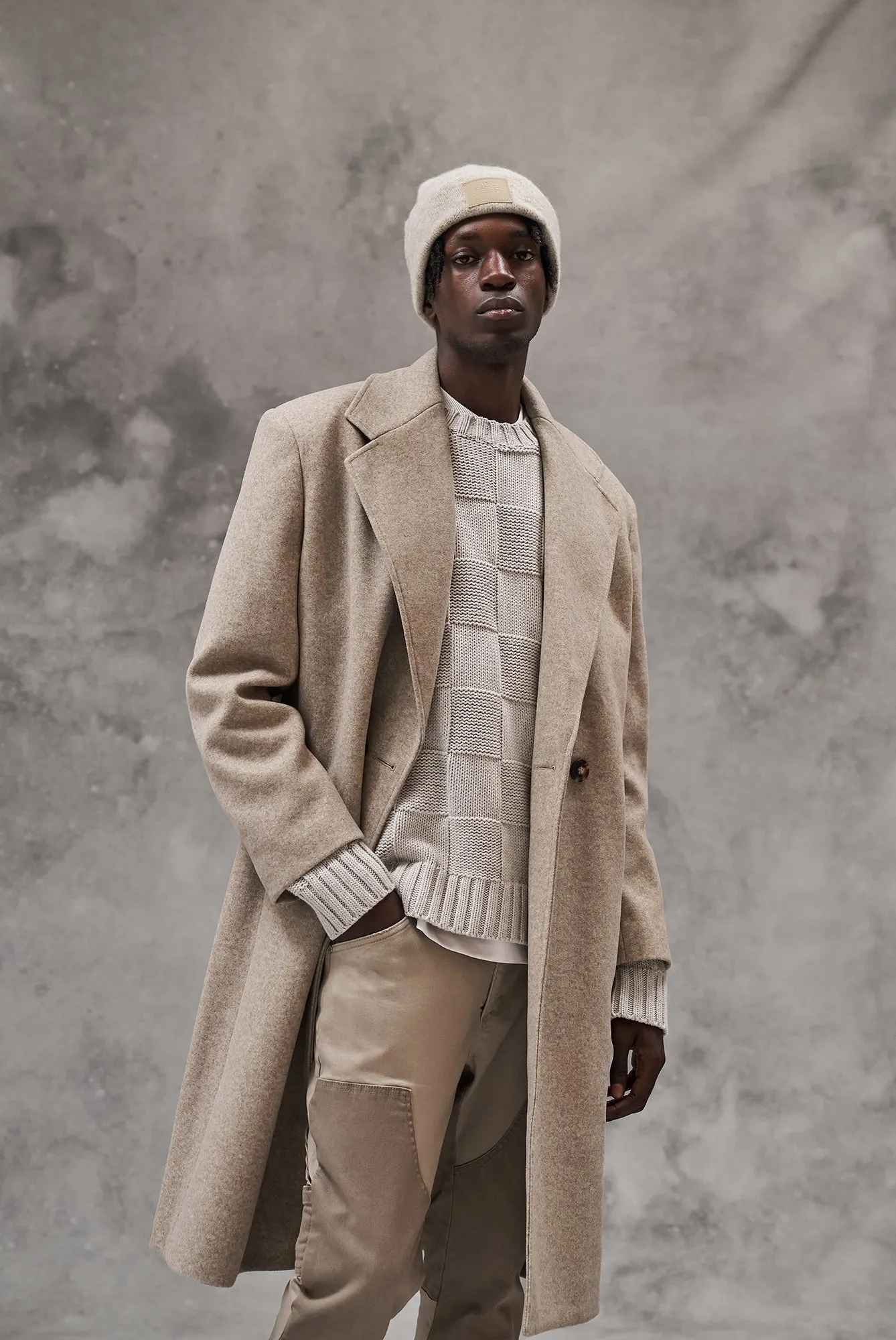 LONGLINE OVERCOAT - BEIGE