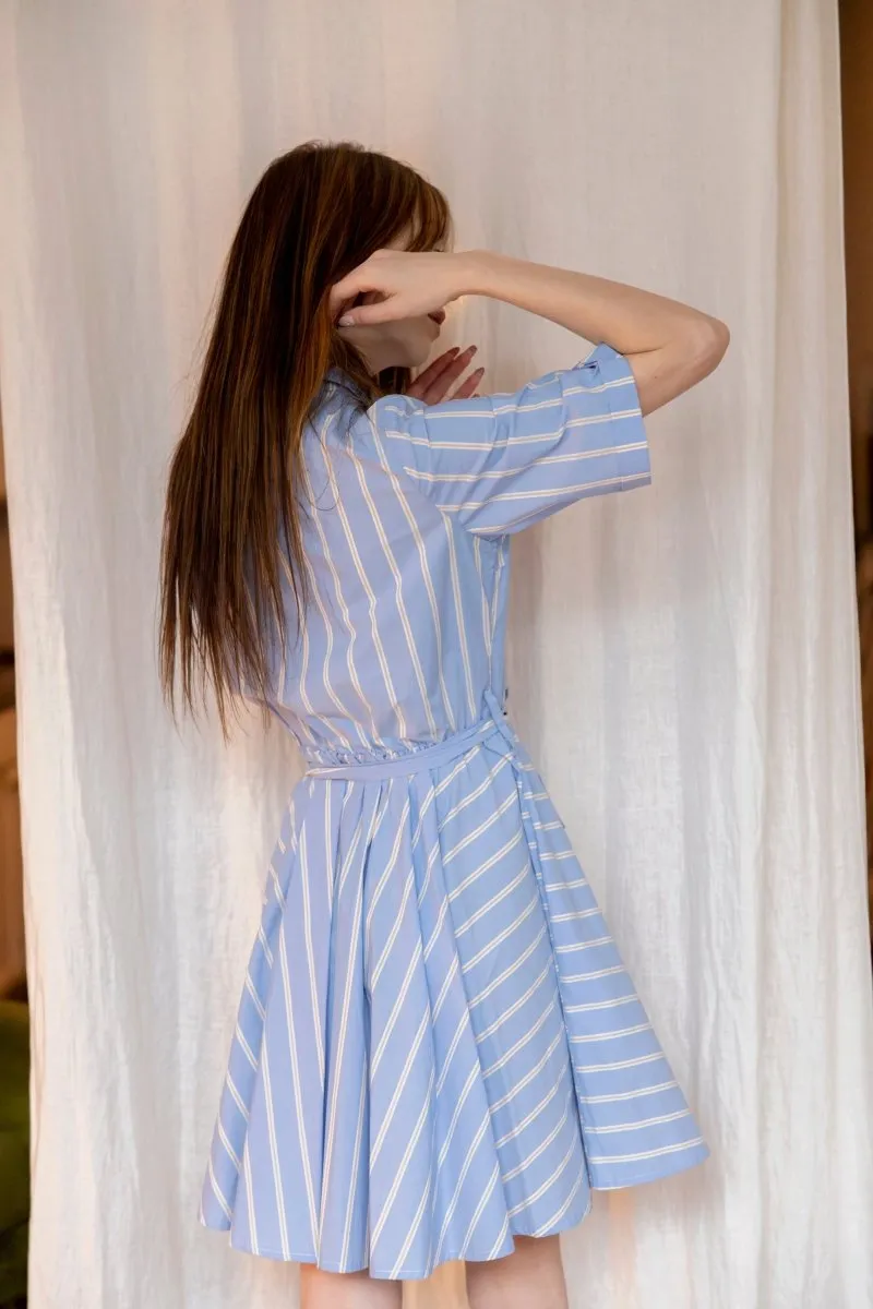 Marigold Nolana Dress (Big Blue Stripe)