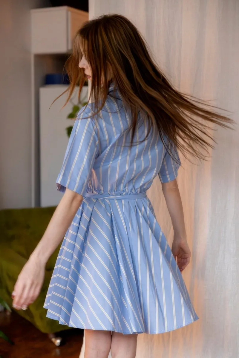 Marigold Nolana Dress (Big Blue Stripe)