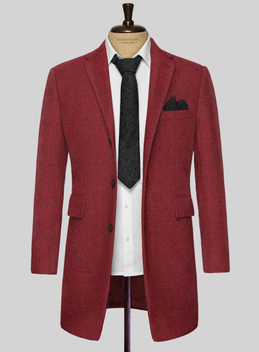 Melange Titan Red Tweed Overcoat