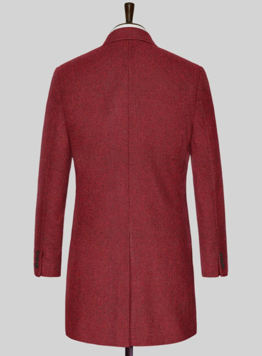 Melange Titan Red Tweed Overcoat