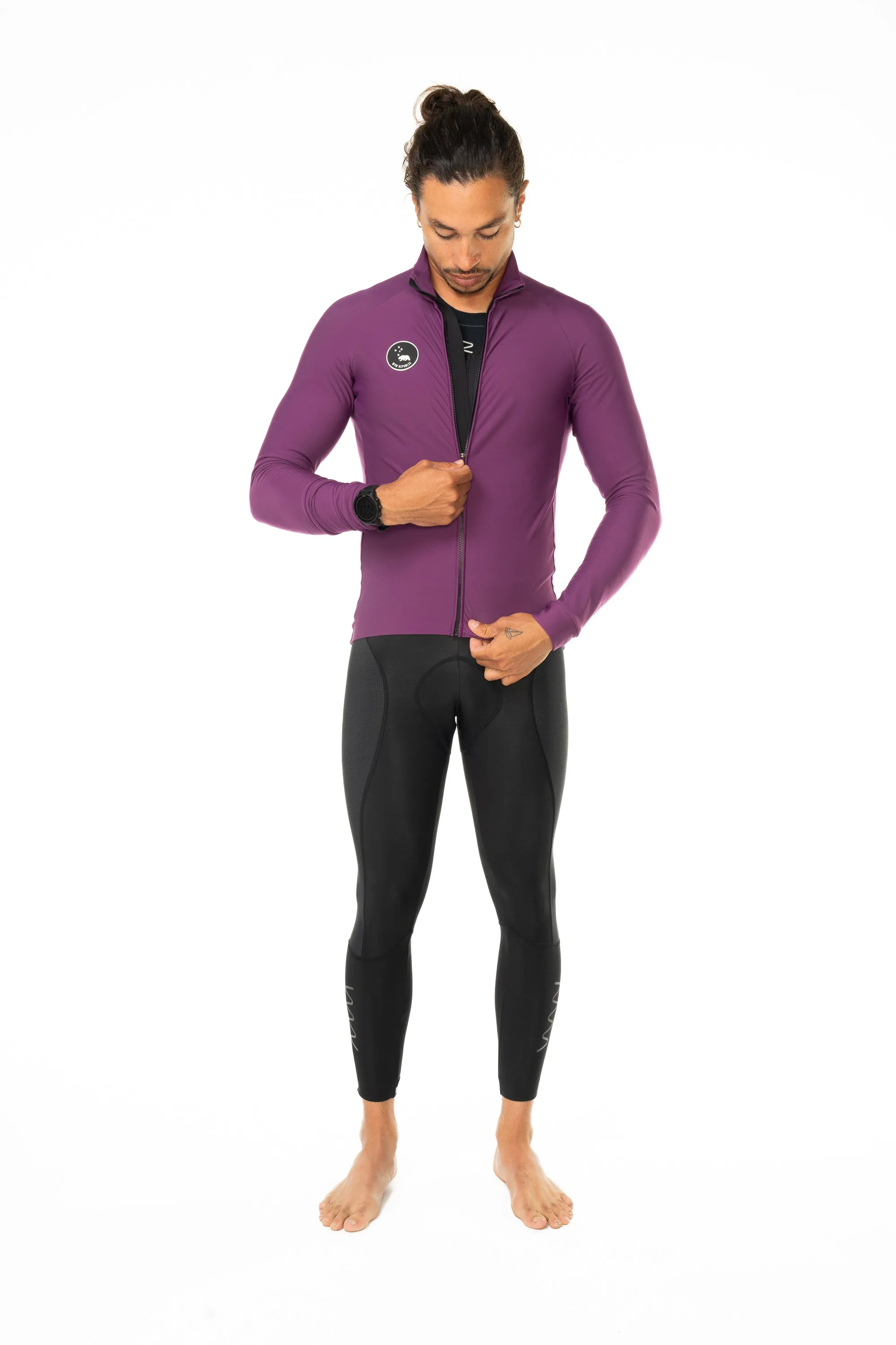 Men's Italian Thermal Cycling Jacket - Tyrian