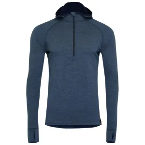 Mens Merino 200 Zip Neck Hoodie (Denim)