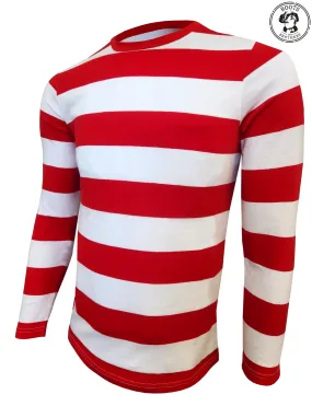 Mens Red & White Striped T-Shirt Costume