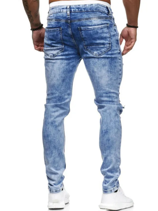 Men's Street Style Four Seasons Cotton Blend Knit Denim Jeans