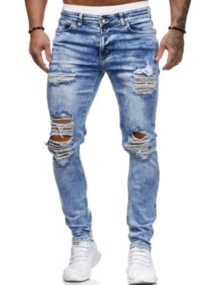 Men's Street Style Four Seasons Cotton Blend Knit Denim Jeans