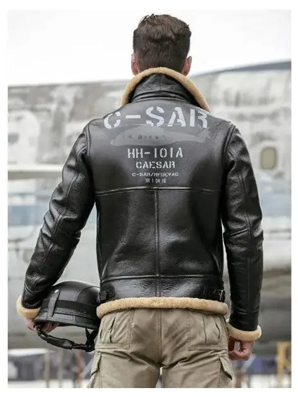 Men's Thick Winter Motorcycle Shearling Fur Leather Jacket