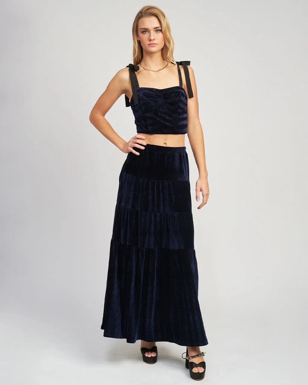 Micah Midi Skirt - Navy