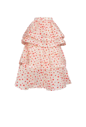 MIDI Teagan Tiered Skirt - Flocking Dot