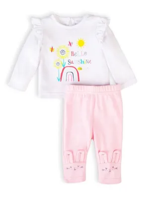 Minoti Girls Top And Leggings Set Bunny (0-12mths)