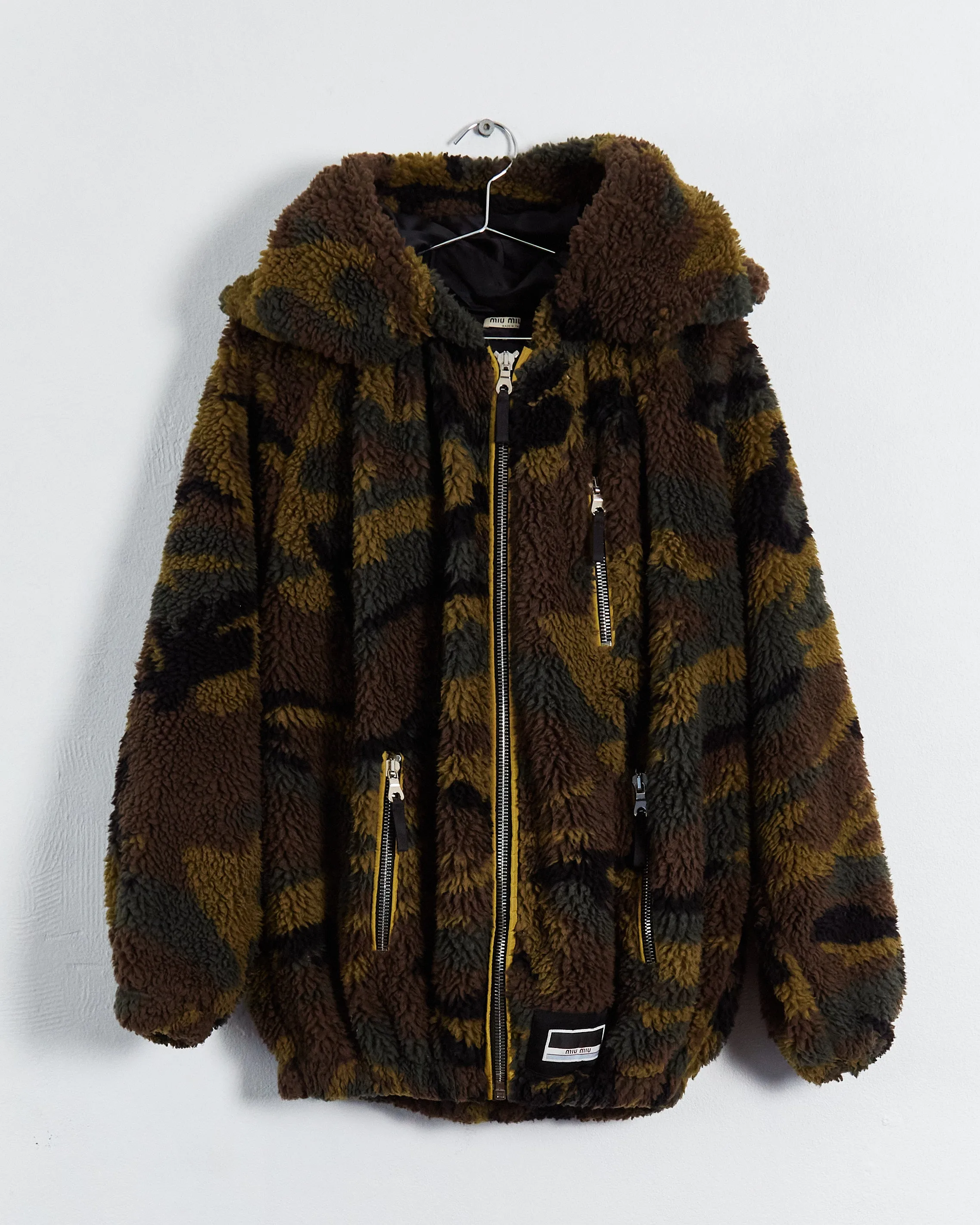 Miu Miu fall '19 teddy jacket, camo green, 6