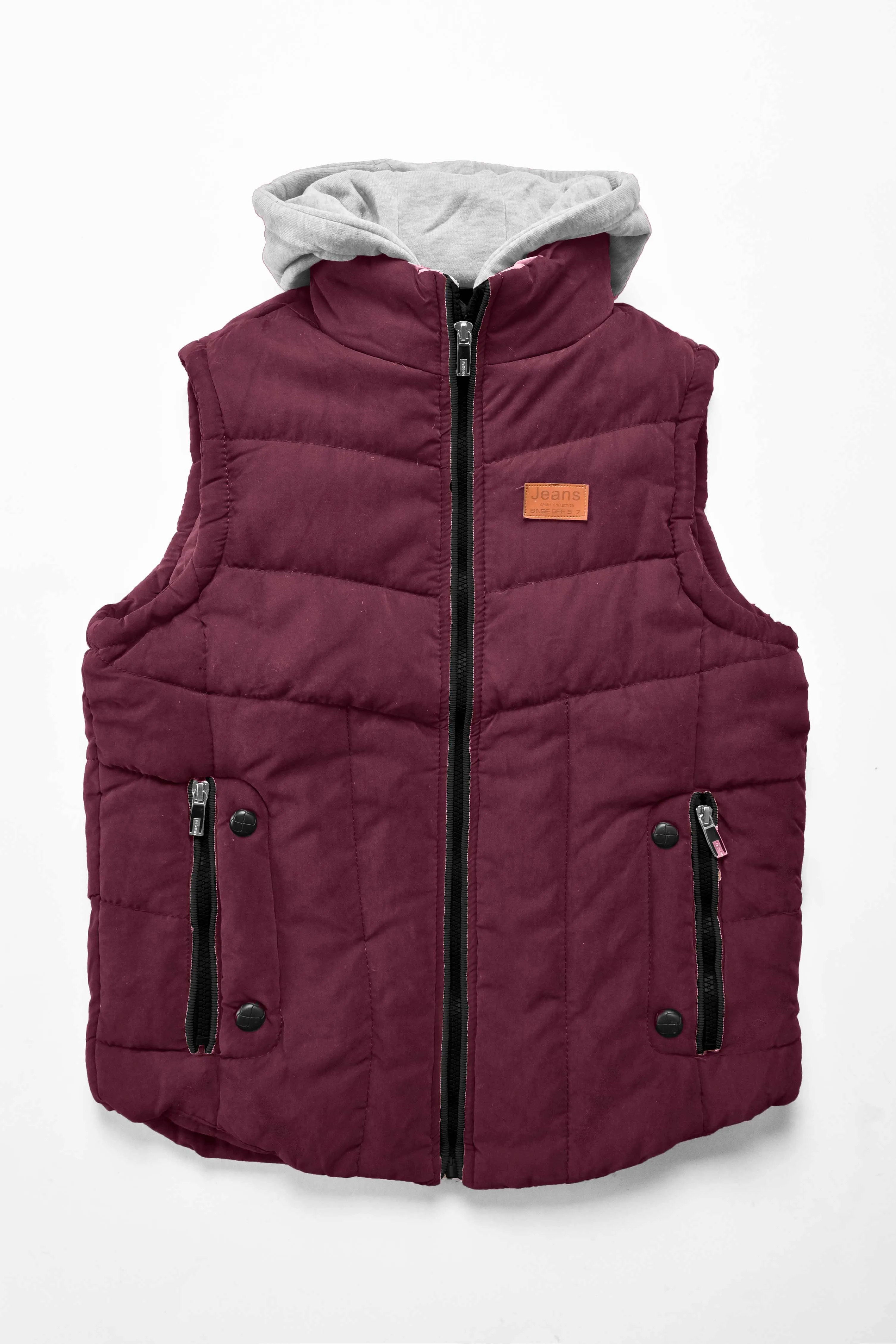 M.M Cheng Unisex Zipper Hooded Body Warmer Puffer Gilet