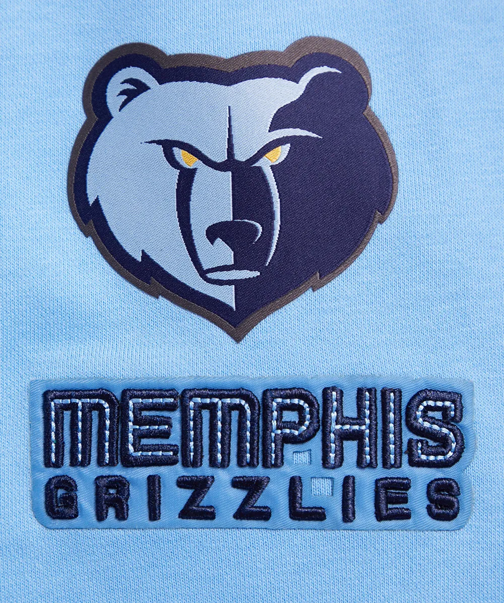 NBA MEMPHIS GRIZZLIES RETRO CLASSIC WOMEN'S RIB CROPPED PO HOODIE (UNIVERSITY BLUE)