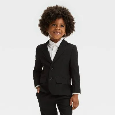 New - Toddler Boys' Blazer & Pants Suit Set - Cat & Jack Black 2T