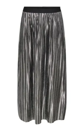 Only Carmakoma Shiver Plisse Skirt in Silver