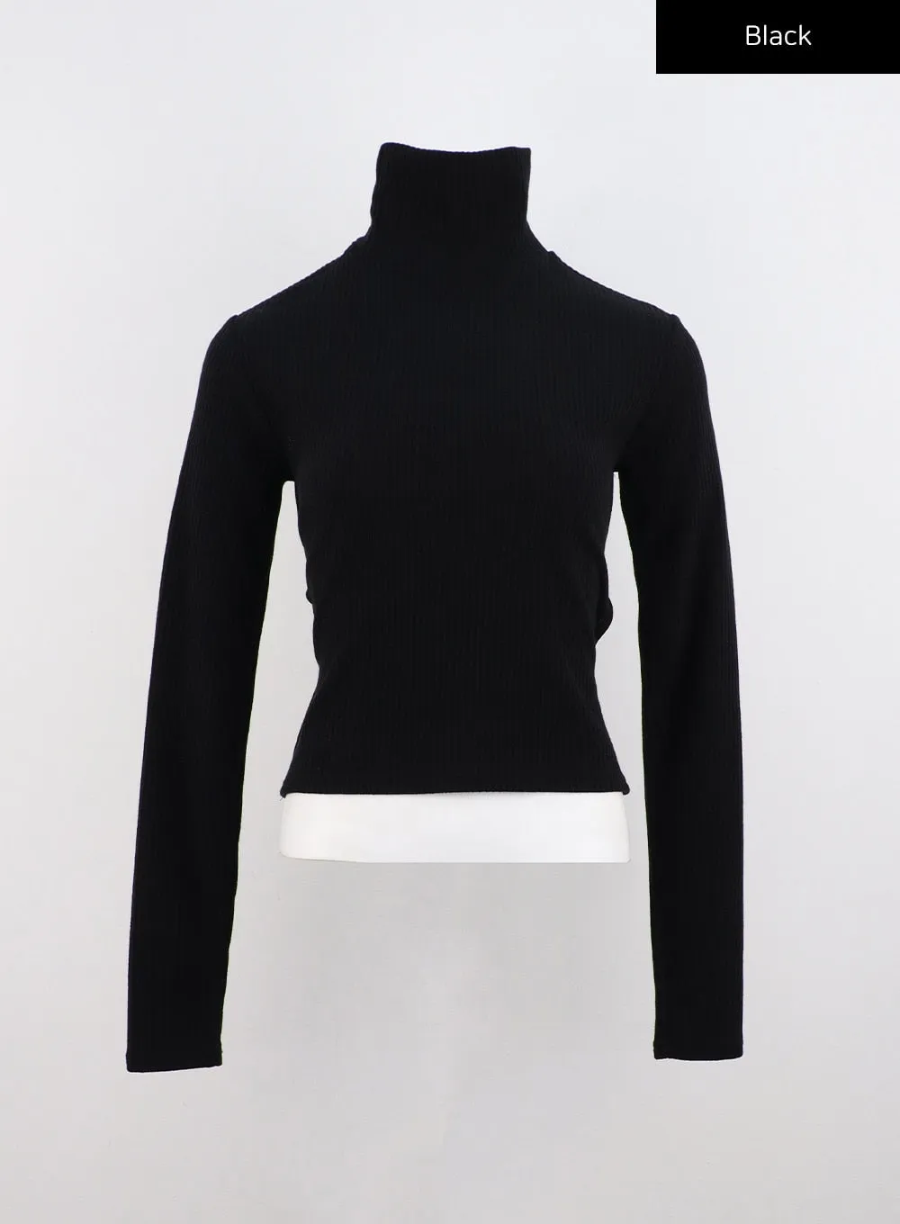 Open-Back Ribbed Turtleneck CO313