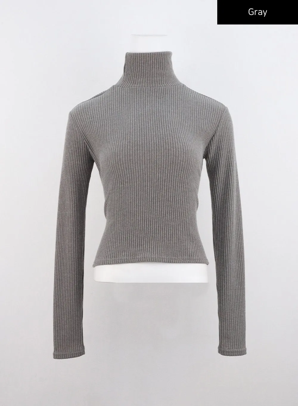 Open-Back Ribbed Turtleneck CO313