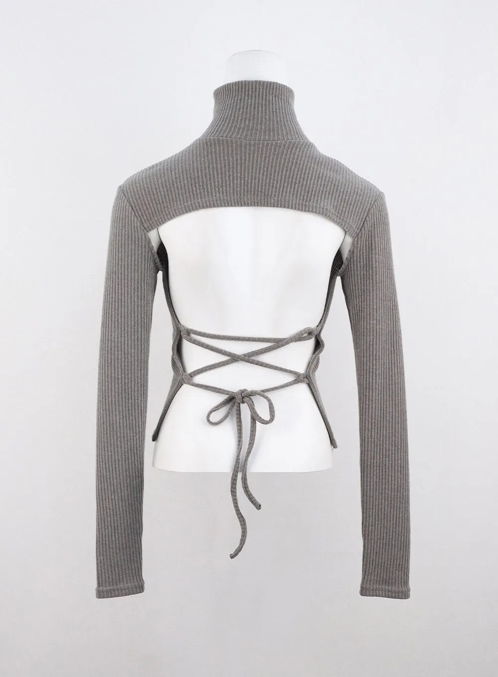 Open-Back Ribbed Turtleneck CO313