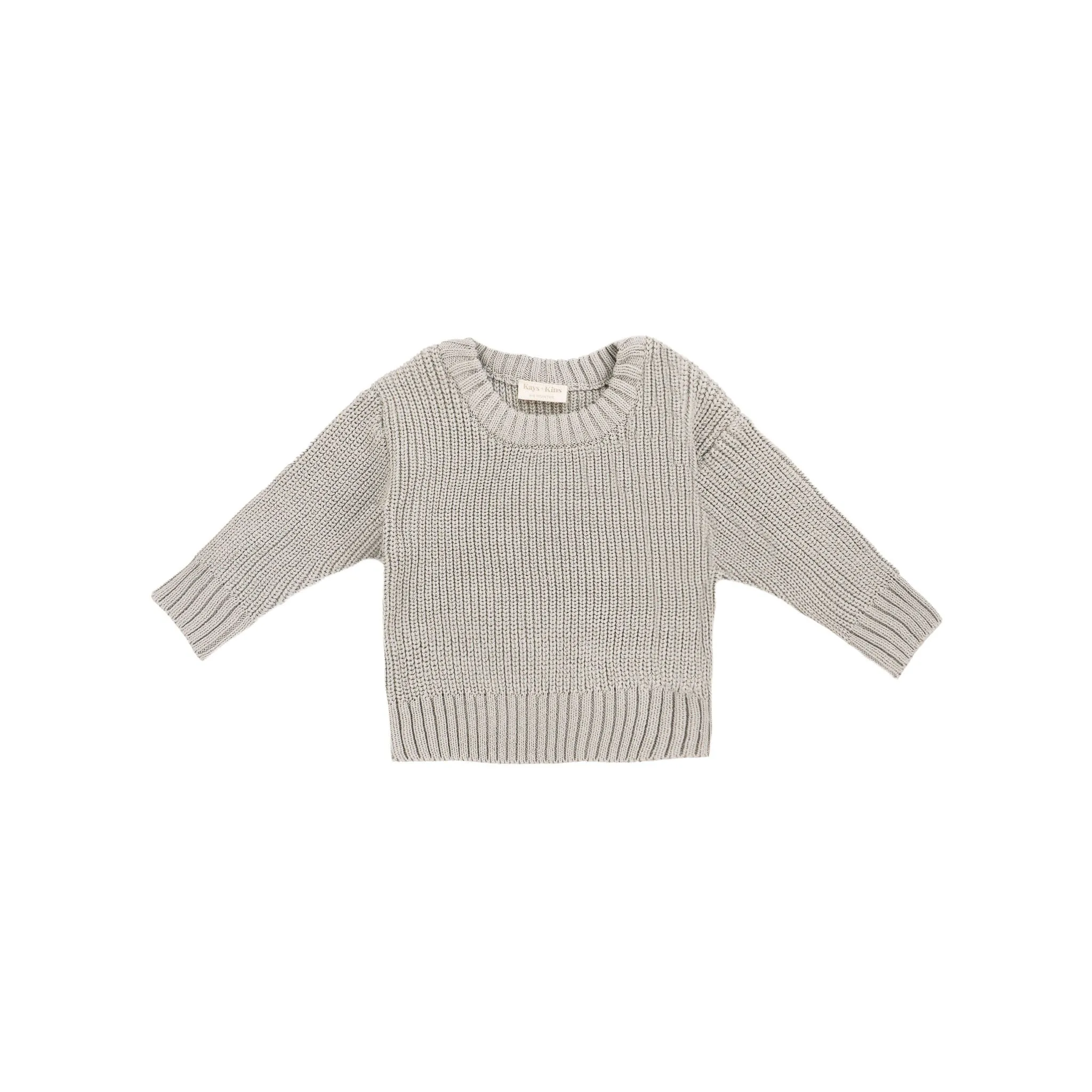 Organic Knit Sweater -Silver Grey