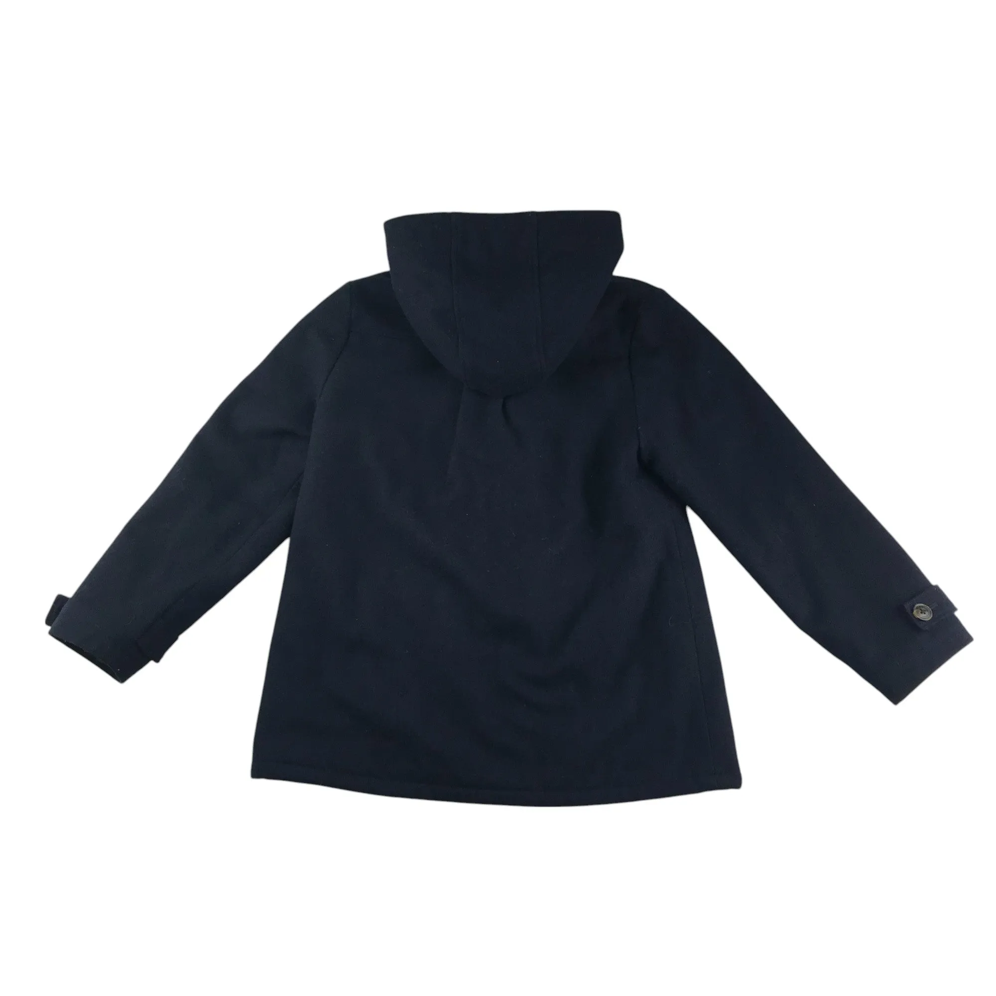 Petit Bateau coat 9-10 years navy blue A-line hooded wool-mix