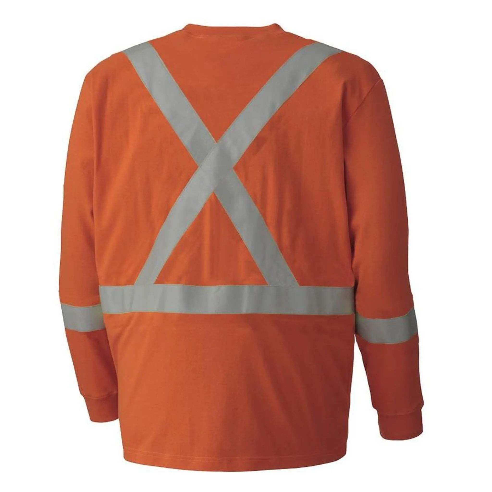 Pioneer Men's Hi Vis Long Sleeve Shirt - Flame Resistant, HRC 2, 7.5 oz Flame-Gard Cotton, CSA Certified, Reflective Tape, Pocket | Sizes M-5XL