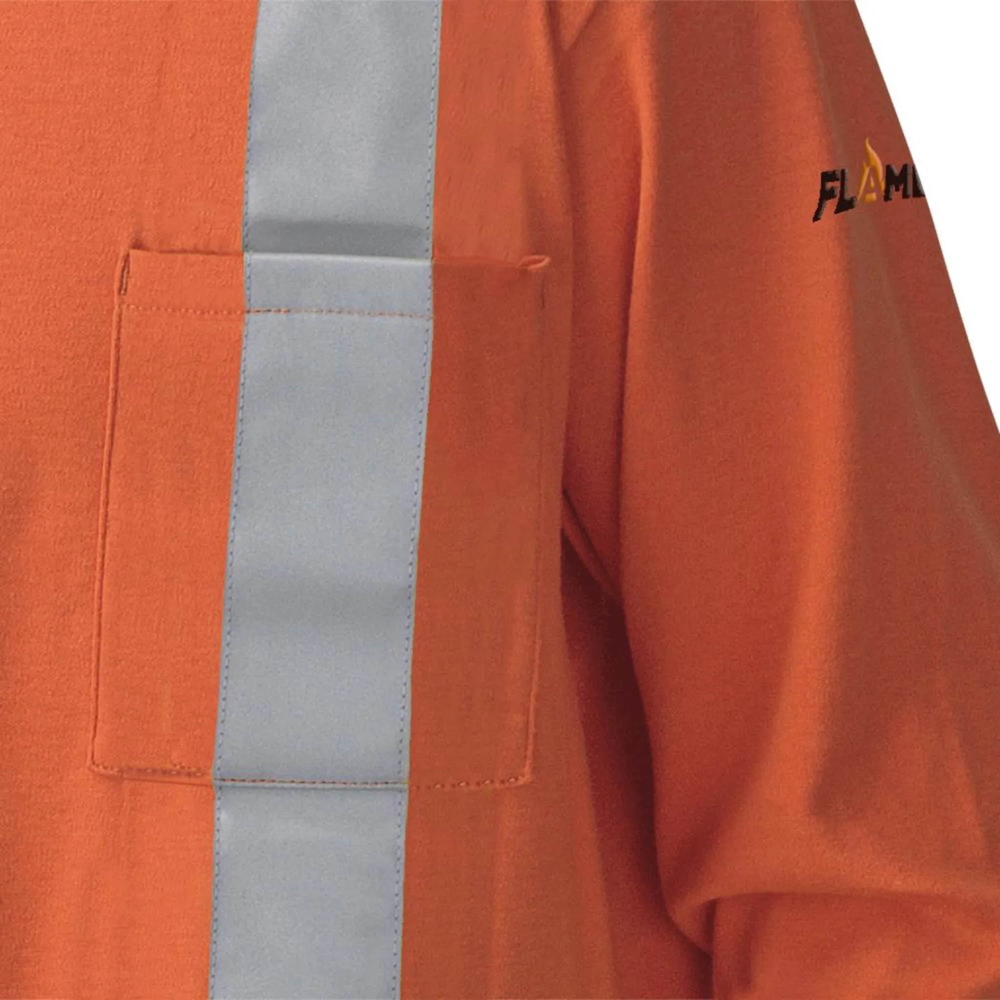 Pioneer Men's Hi Vis Long Sleeve Shirt - Flame Resistant, HRC 2, 7.5 oz Flame-Gard Cotton, CSA Certified, Reflective Tape, Pocket | Sizes M-5XL