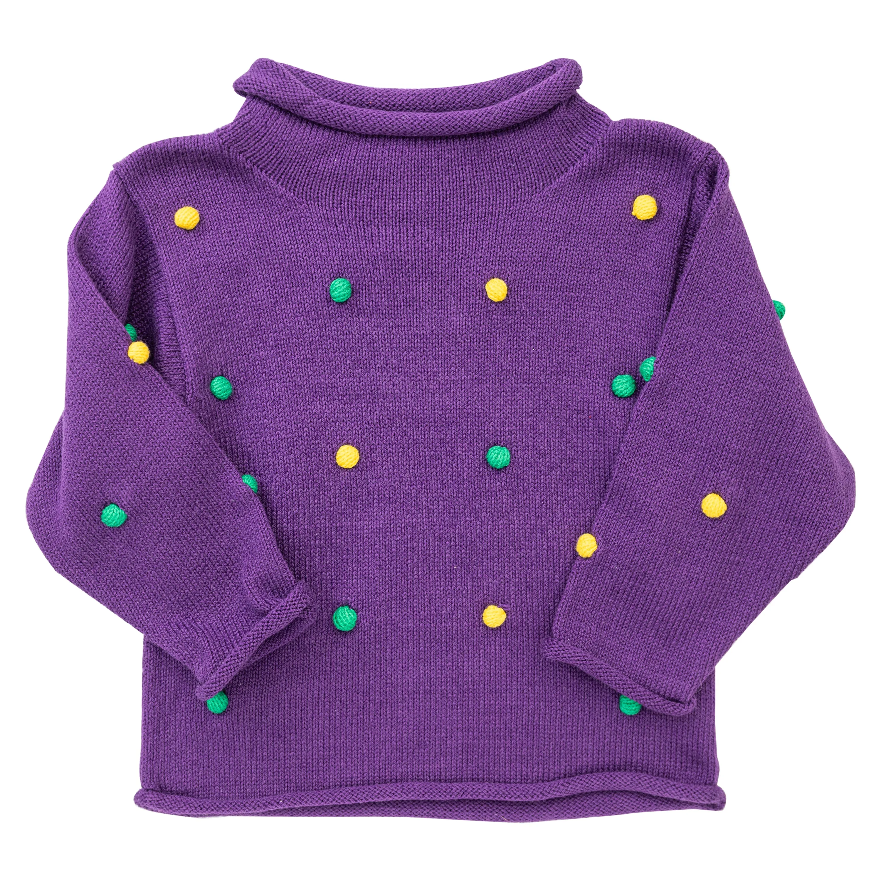 Pom Pom Mardi Gras Sweater