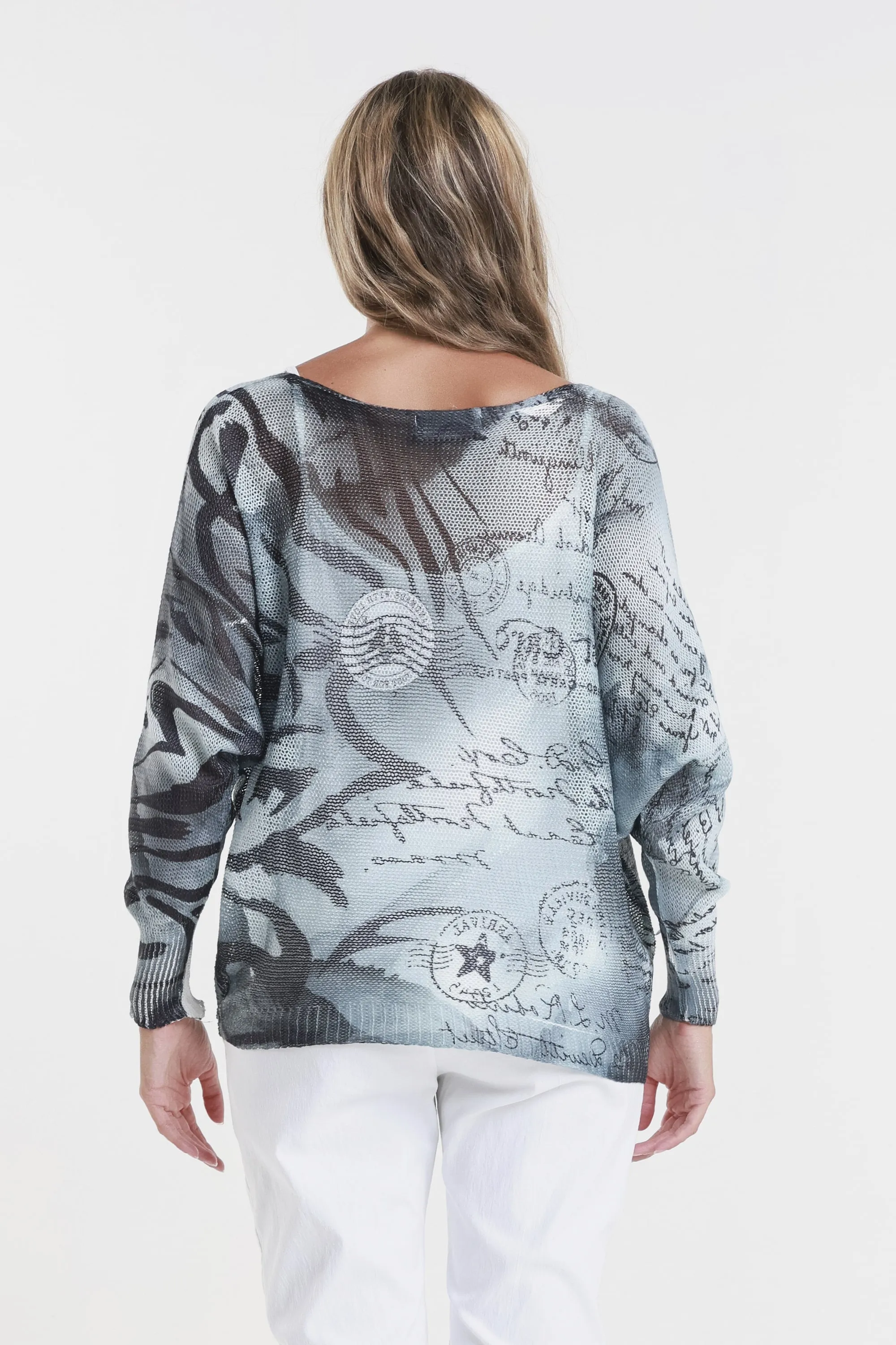 Post Card Danielle Batwing Open Knit Sweater (BLS424E)