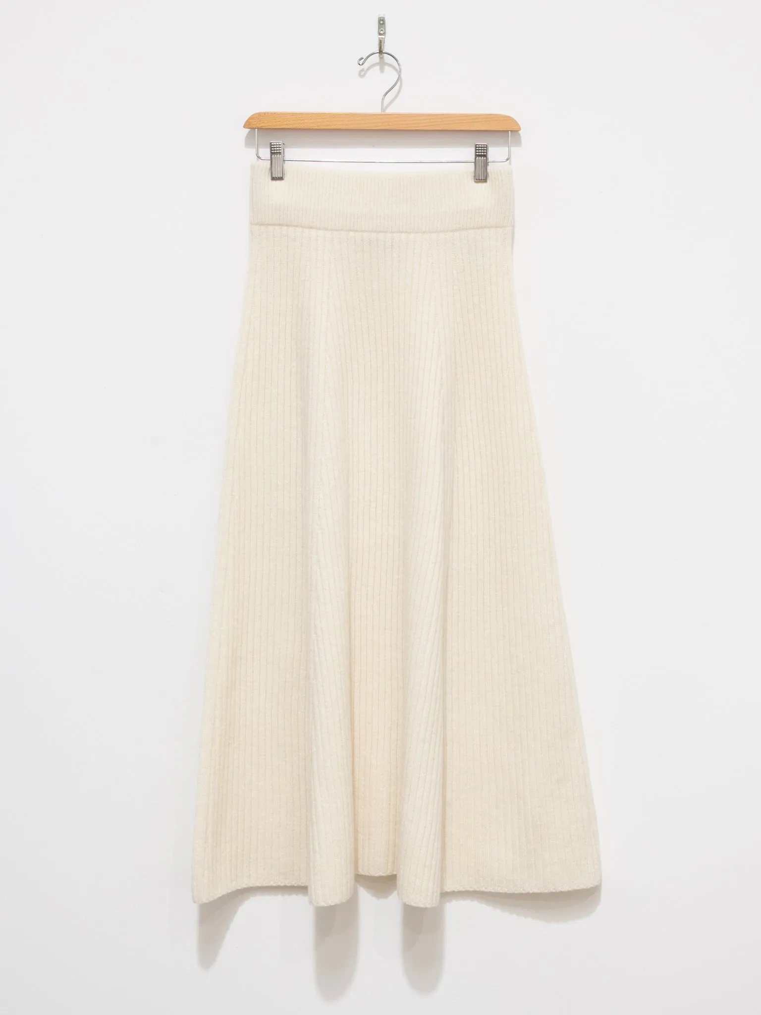 Ribbed Knit Skirt - White