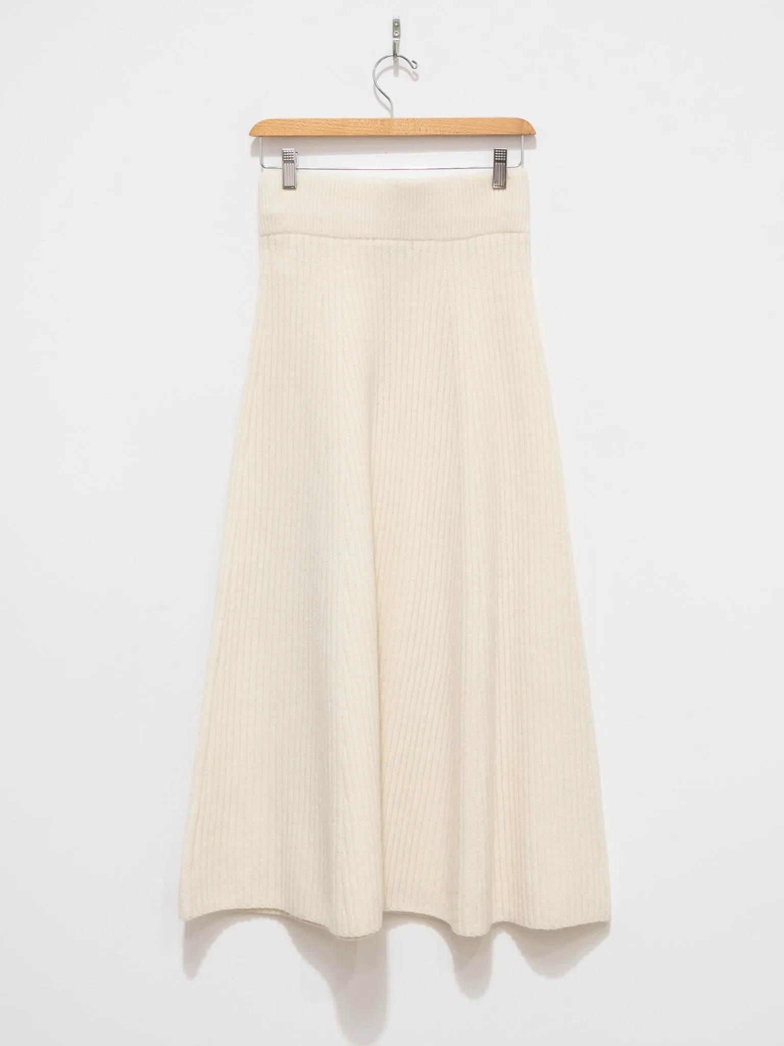 Ribbed Knit Skirt - White