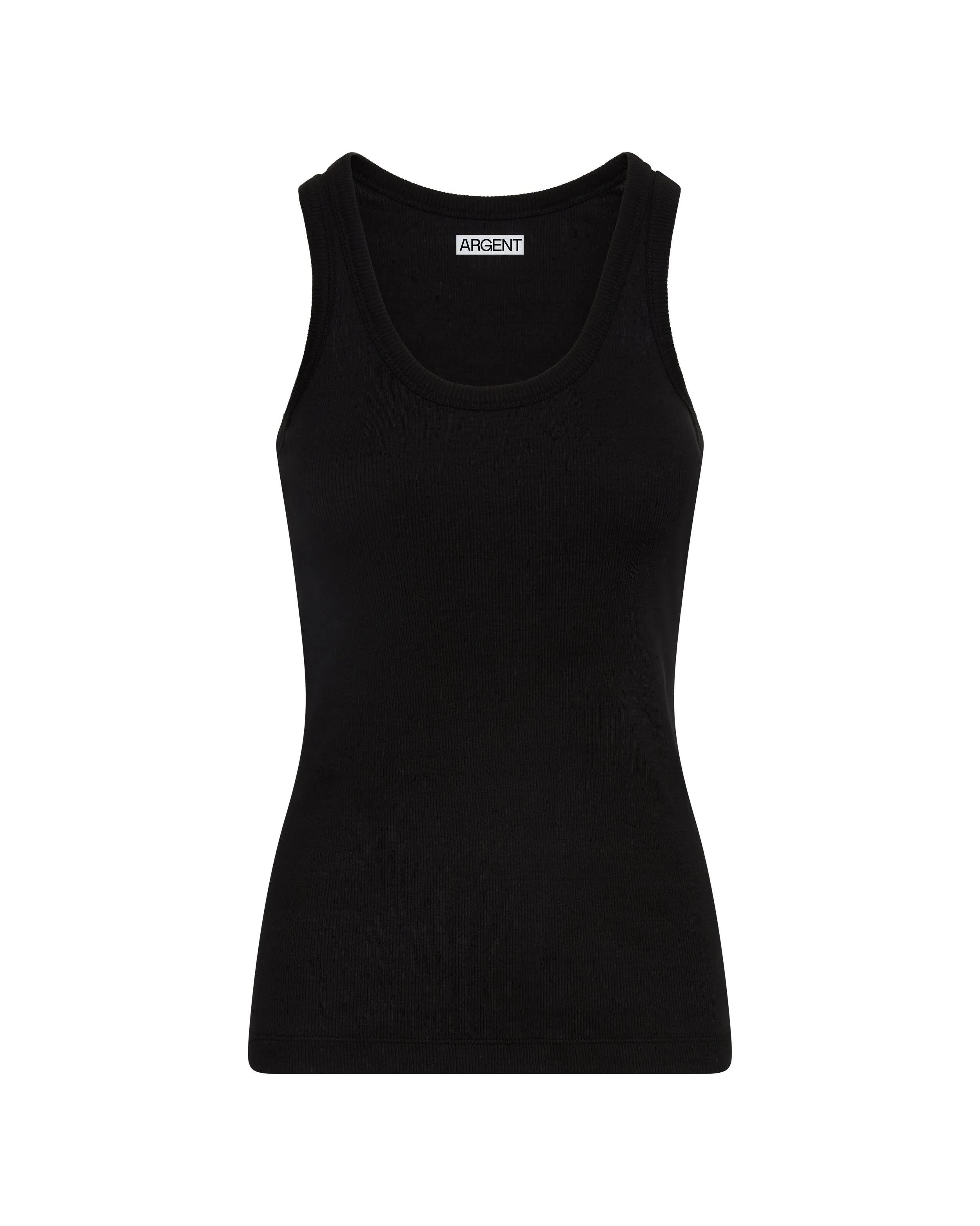 Ribbed Tank in Cotton Elastane | Black