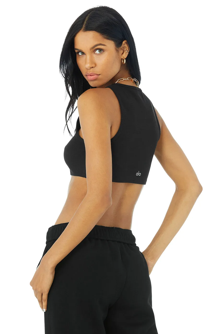 Ribbed Vibe Tank - Black